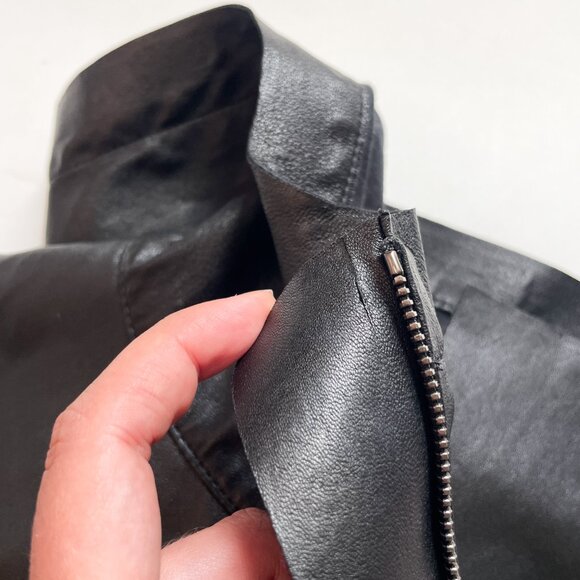 Mission Statement Passion Jacket Leather Hilary Swank Black Size 2 - Picture 16 of 16